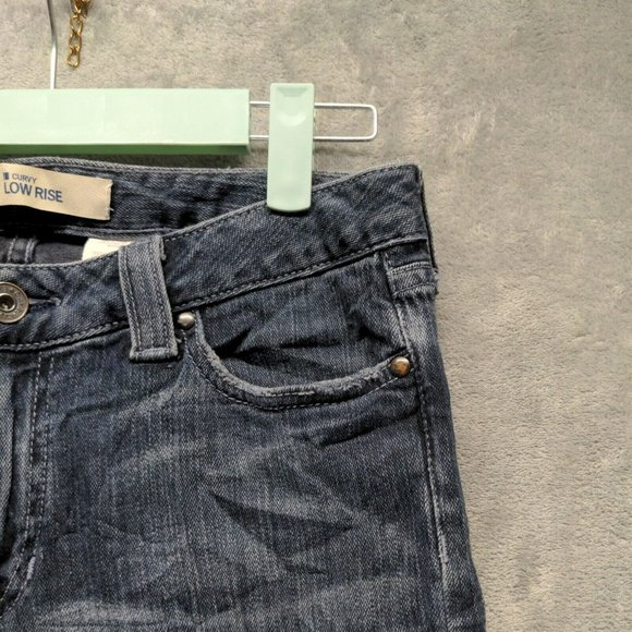 GAP Curvy USA Made Women Jeans Low Rise Bootcut Solid Blue W:31 L:34 - Picture 8 of 16
